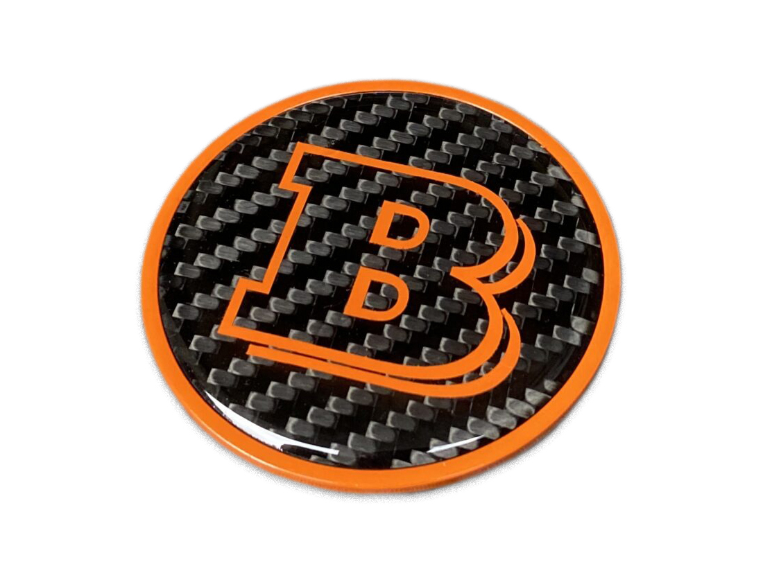 Metal Carbon Brabus Badge Orange Logo Emblem 55mm for Hood Trunk Mercedes-Benz G-Wagon G-Class W463 W463A